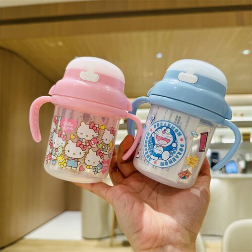 日本本土Sanrio卡通托马斯儿童水杯宝宝吸管杯双手柄学饮杯270ml