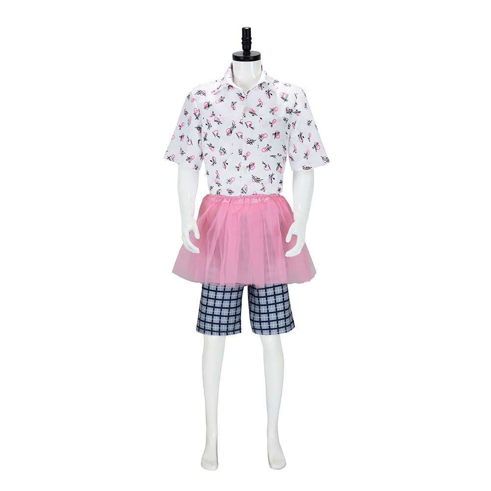 神探飞机头cos服艾斯·文图拉同款粉裙全套角色扮演服万圣节服装