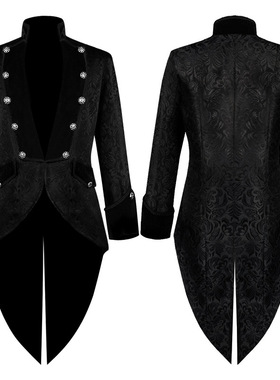 漫之馨2021新款万圣节wish欧美男装中世纪服装朋克复古燕尾服男装