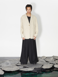 ANTS 芸蚁 ALVNG FW22 法国产精纺麻质弧形破骨西装