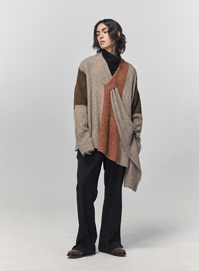 芸蚁 披肩围巾式羊毛驼绒撞色毛衣舒适不刺肉 ALVNG AR ANTS FW22