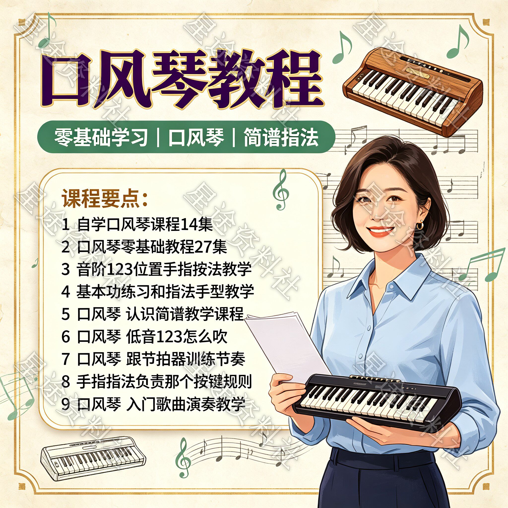 口风琴视频教程音阶123位置指法练习零基础入门精通教学课程