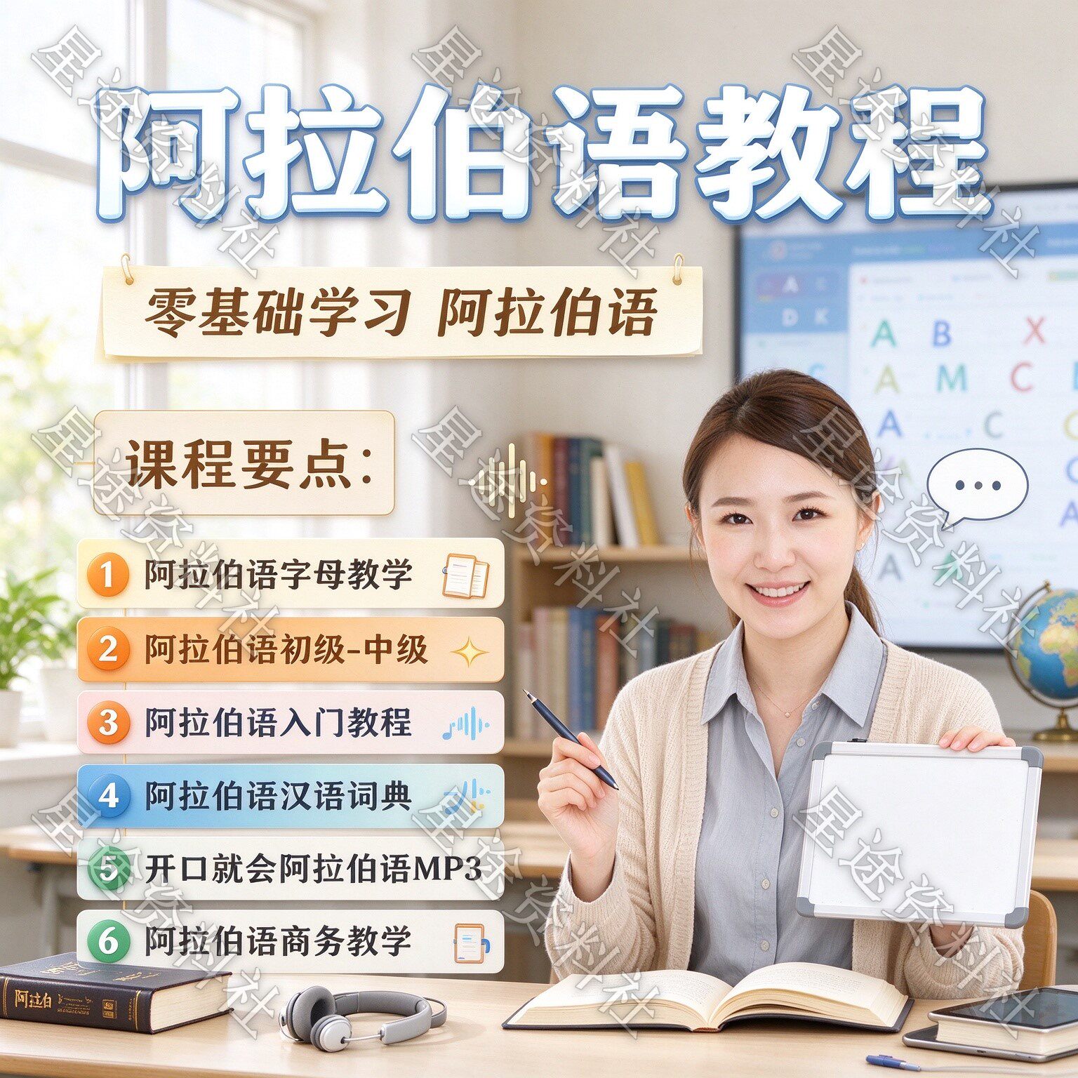 阿拉伯语视频教程网课字母词汇初级到中级翻译词典教学课程