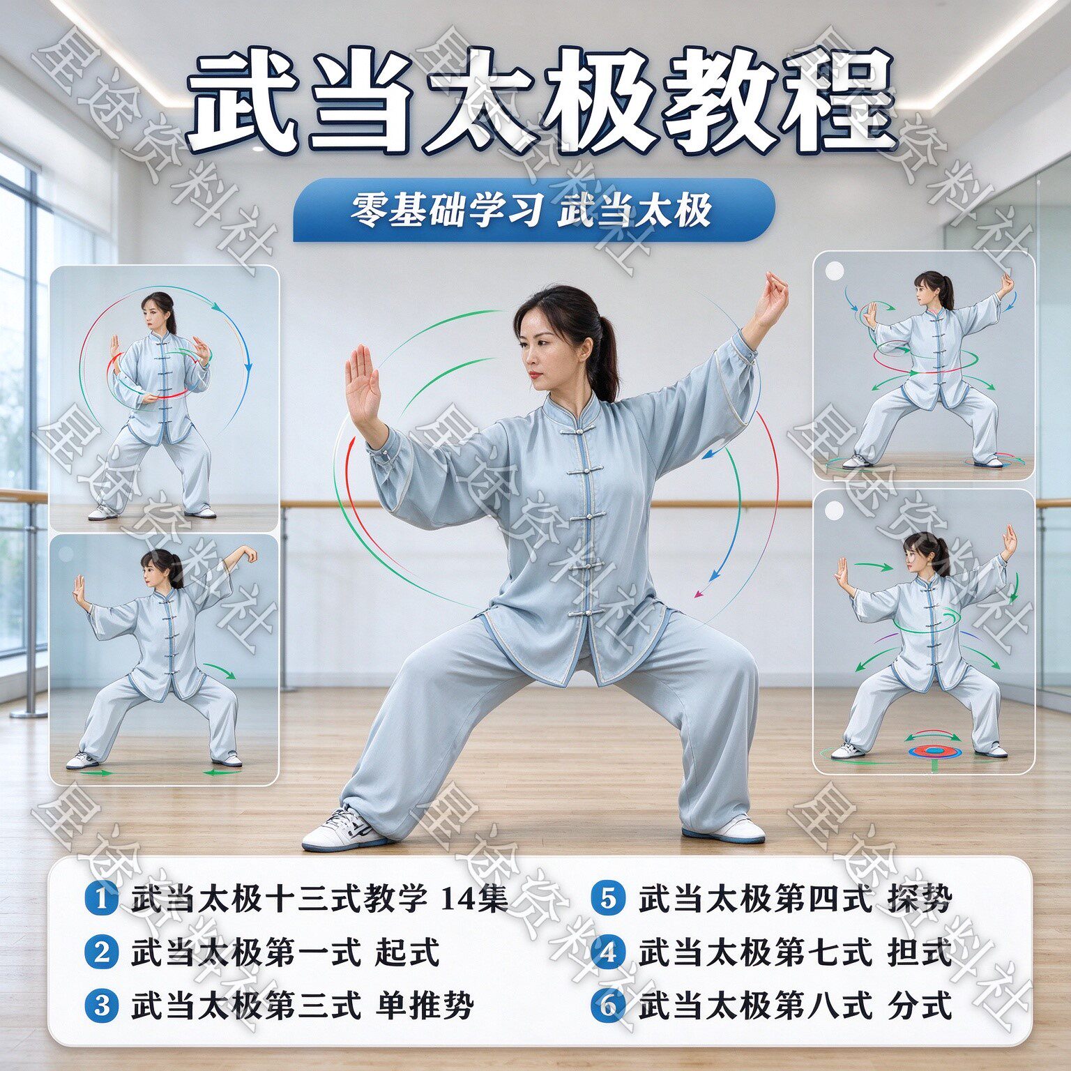 武当太极视频教程养生功法新手自学零基础入门精通教学课程