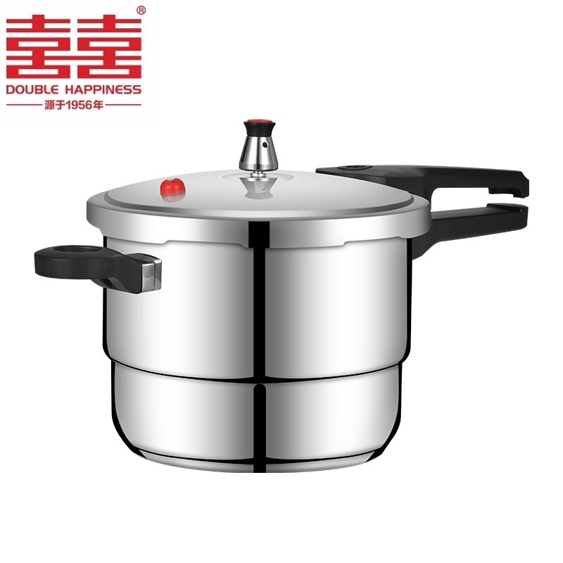 双喜高压锅带蒸格304不锈钢电磁炉燃气明火用防爆家用小型压力锅