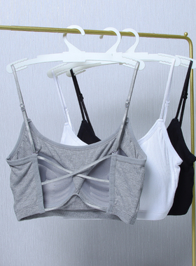 夏薄螺纹粘纤固定胸垫 性感美背吊带款抹胸内搭背心 0975