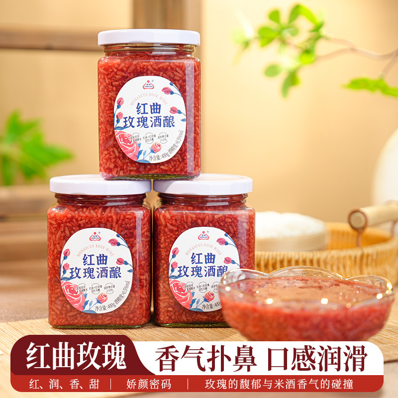 生龙红曲玫瑰酒酿醪糟400g瓶装