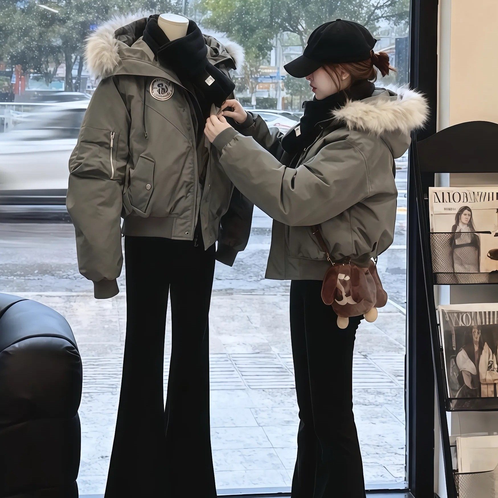 工装派克棉服女2025新款冬季棉衣大毛领棉袄加厚情侣韩系冬装外套,个性定制/设计服务/DIY,棉服工装,淘宝优惠券,粉丝福利购,淘宝优惠卷