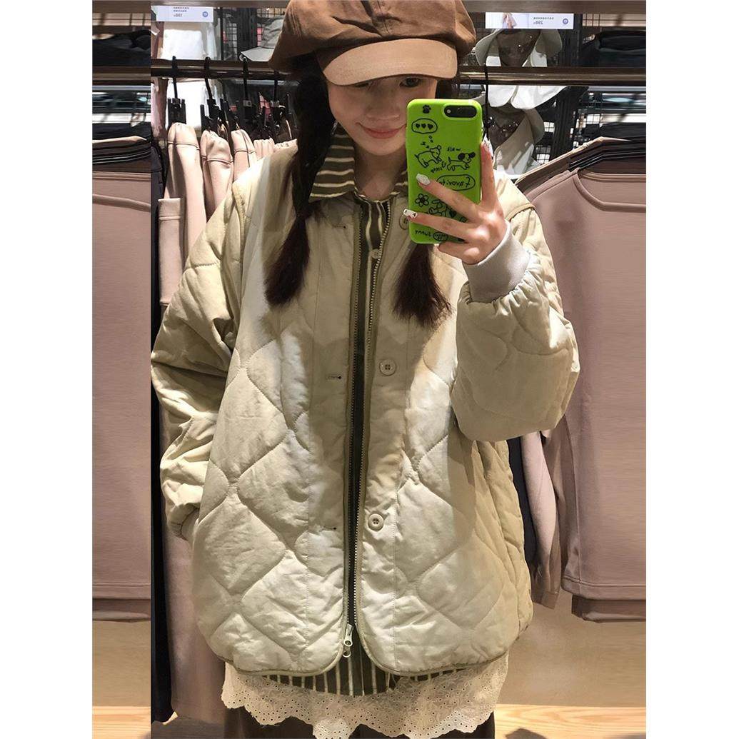 冬装羽绒棉服女2025年新款冬季小个子菱格夹棉厚外套秋冬棉衣棉袄