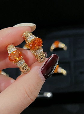 法国gentle motto新中式胖嘟嘟芬达锆石戒指  高品质百搭时髦