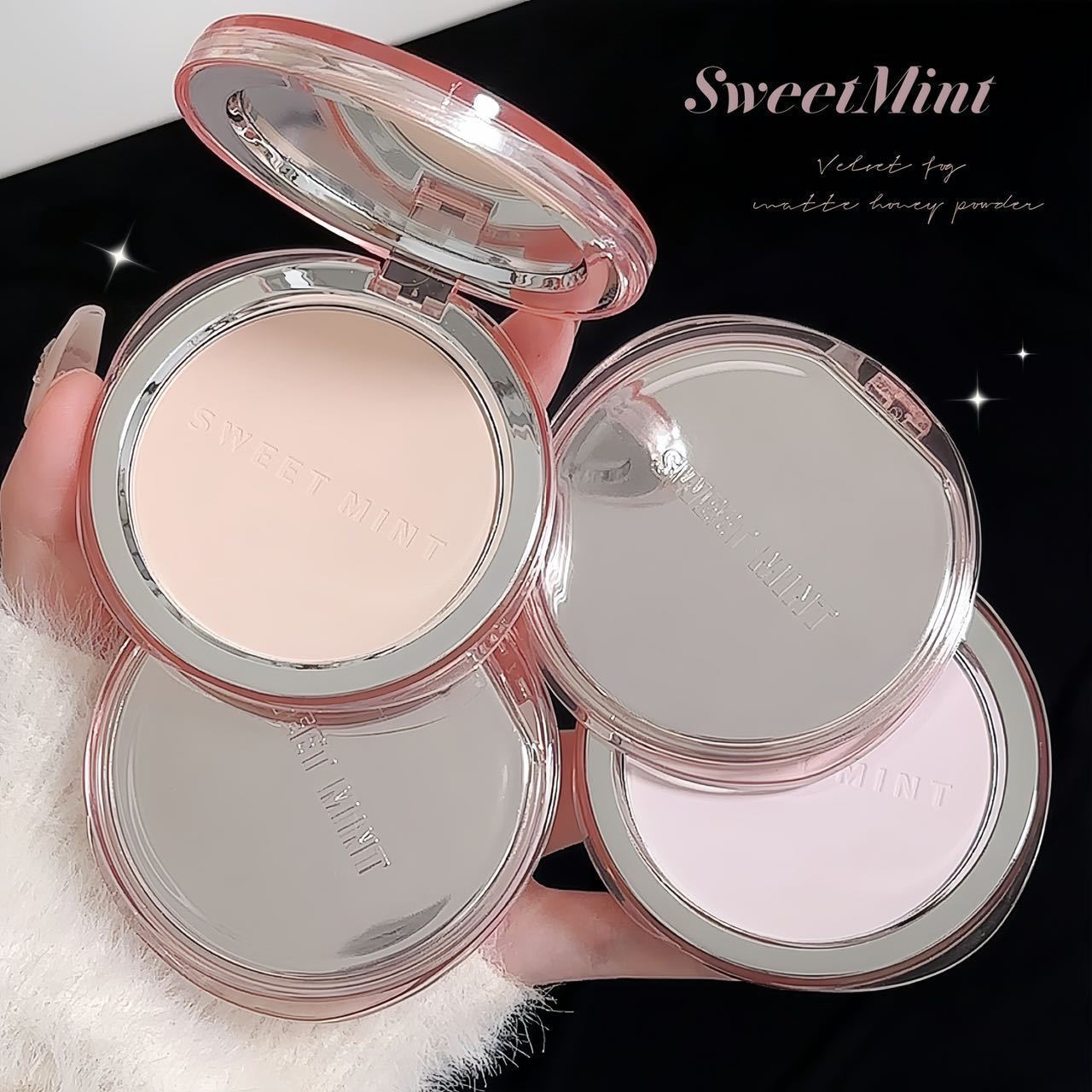 新款推荐SWEETMINT绒雾哑光蜜粉饼散粉定妆修容控油持久不易脱妆