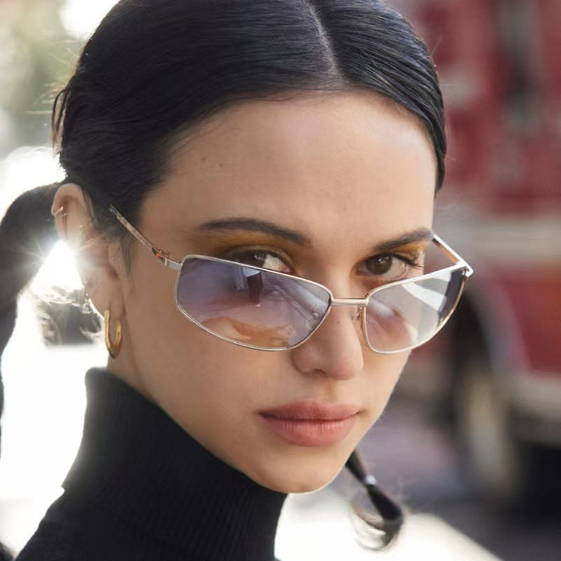 法国gentle motto欧美潮流太阳镜yk复古方形渐进水银墨镜ins气质