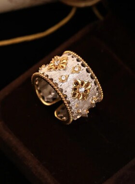 法国gentle motto手工意大利布qi拉缇蕾丝分色推荐戒指女