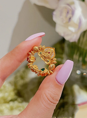 法国Gentle Motto古法金工艺手工做旧扎吉拉姆抽绳戒指