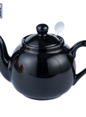 London Pottery 经典黑色田园英式茶壶日系轻奢咖啡花茶壶带滤网