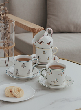 London Pottery动物英式进口陶瓷杯碟咖啡杯萌趣轻奢高颜值食品级