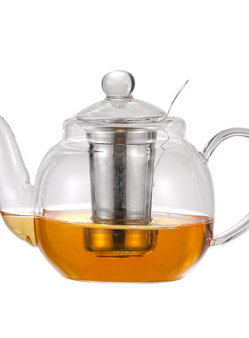 耐高温玻璃透明茶壶含滤网日式简约轻奢花茶咖啡水壶送礼自用实用