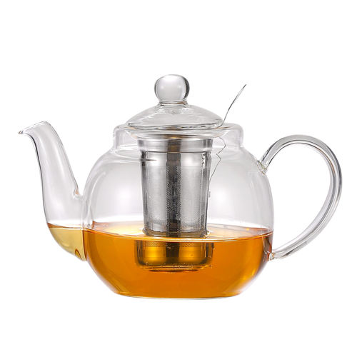 透明耐高温玻璃花茶壶含滤网简约