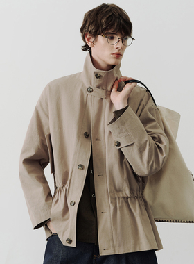 SAME FLOW 原创短款立领收腰风衣早秋极简高级感夹克外套男女同款