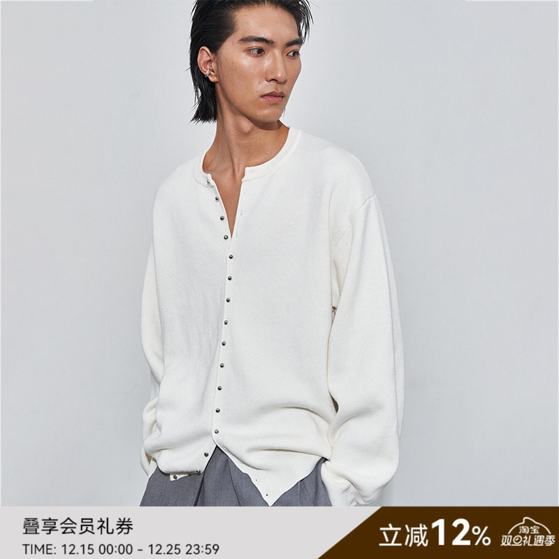 SAME FLOW 秋季潮流韩系毛衣男设计感小众宽松慵懒风情侣针织衫潮