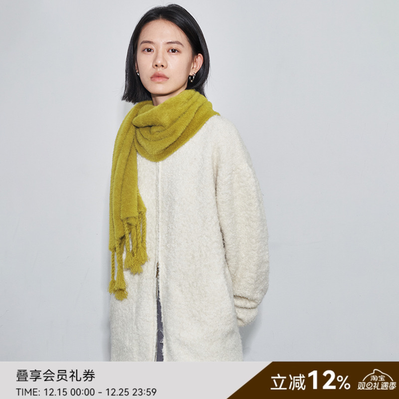 SAME FLOW 独特色系柔软舒适保暖耐磨拟态水貂毛手工编织围巾