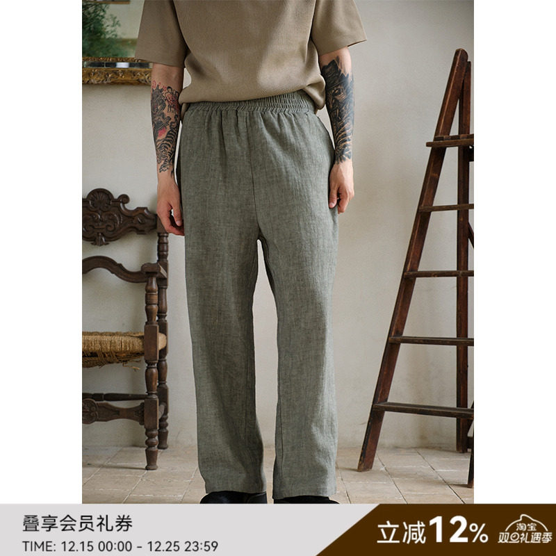 SAMEFLOW日系复古直筒休闲裤