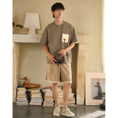 FLOW 法式 原创立体花朵刺绣短袖 SAME T恤夏季 百搭宽松休闲上衣