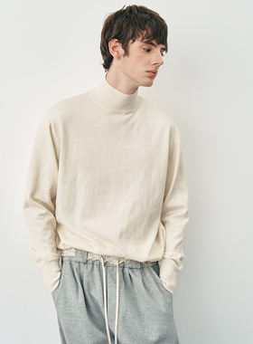 SAME FLOW 纯色高领套头长袖针织打底衫男2025春秋款内搭（3色）