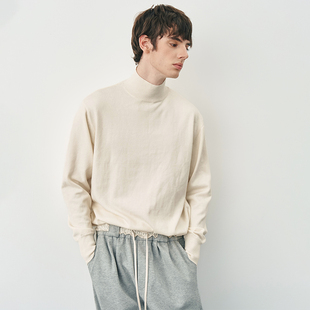 针织打底衫 纯色高领套头长袖 男2025春秋款 内搭 SAME 3色 FLOW