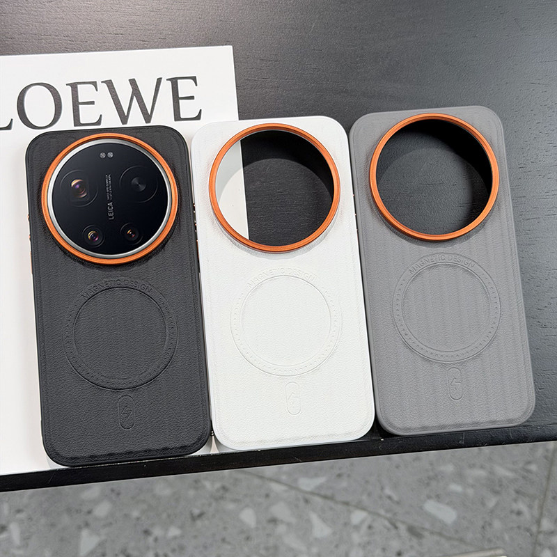 高级磁吸皮纹适用小米17ultra手机壳皮纹小米17Ultra保护套防摔硅胶软边小米17U高档瓦楞型个性磁吸