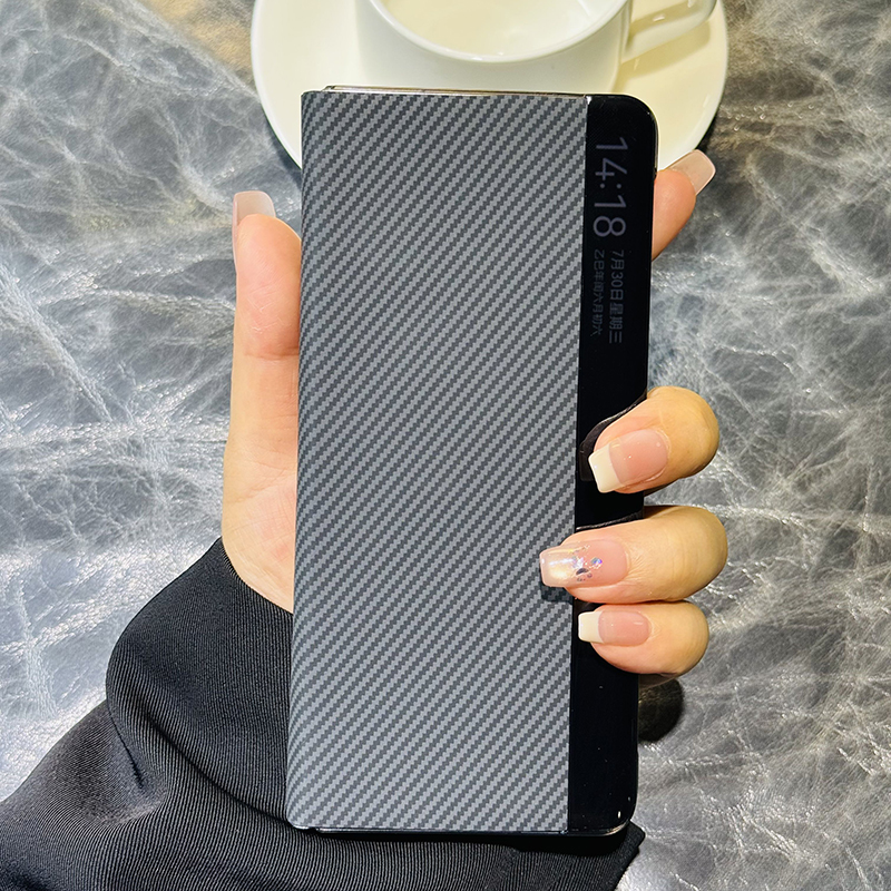 高档碳纤维纹适用华为matex7典藏版手机壳matex5折叠屏保护套全包防摔matex3高档支架皮套matex7翻盖皮套