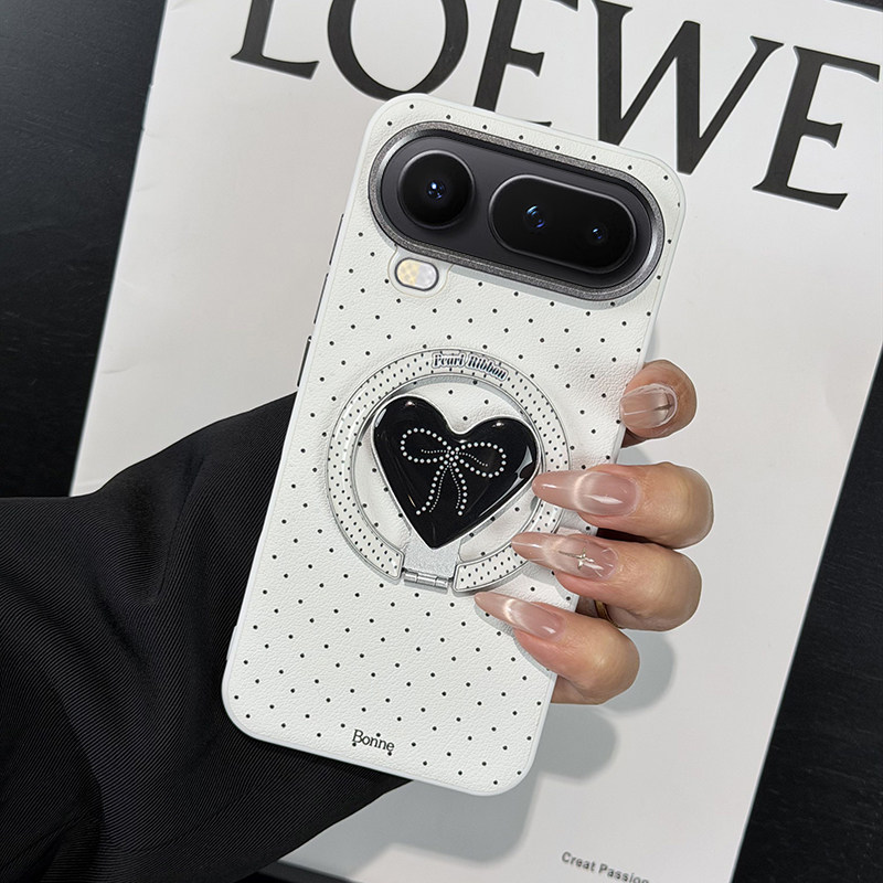 高级ins波点磁吸适用荣耀magic8proair手机壳皮纹magic8AIR保护套防摔硅胶软边magic8网红高档磁吸爱心支架