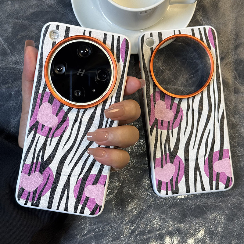 高级爱心斑马纹适用oppofindx8s+手机壳皮纹findx8ultra保护套全包防摔高档磁吸findx8pro硅胶软边网红ins