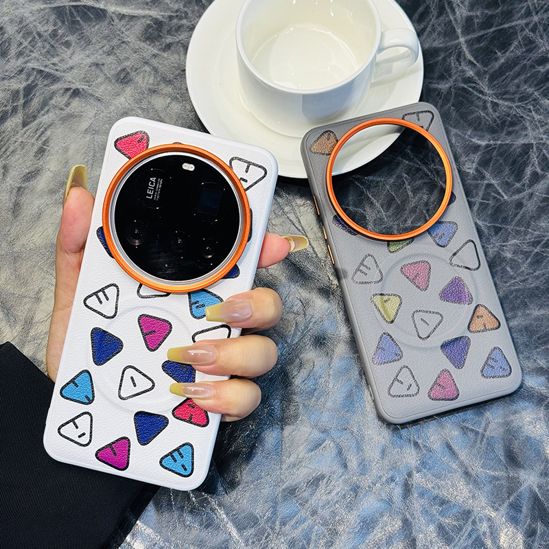 创意图行适用小米17ultra手机壳皮纹小米17ultra保护套全包防摔软边小米15ultra高档磁吸橙色金属镜头14ultra