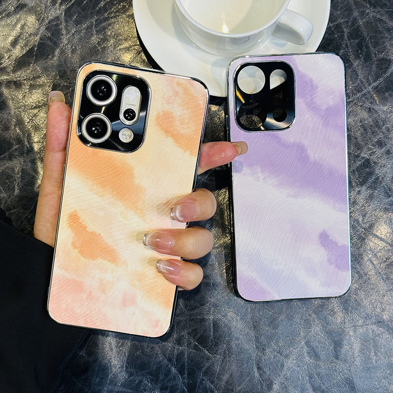 高级水彩适用opporeno14手机壳电镀opporeno14pro保护套全包防摔硅胶软边OPPO网红ins高档水彩