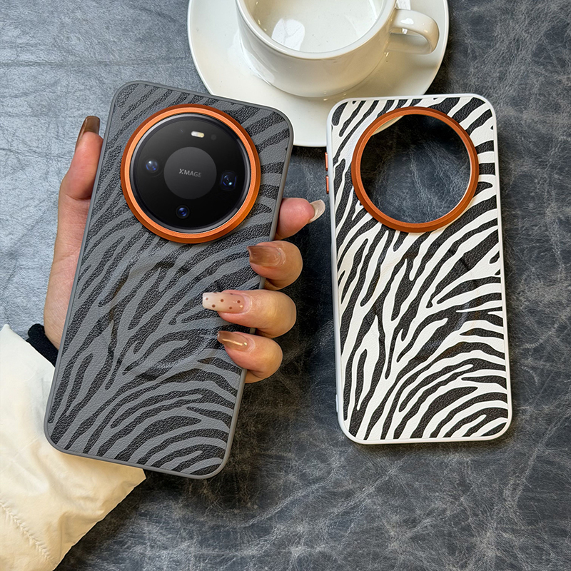 高级黑白斑马纹适用华为mate80pro手机壳皮纹mate80保护套全包防摔高档磁吸mate80promax防摔个性创意