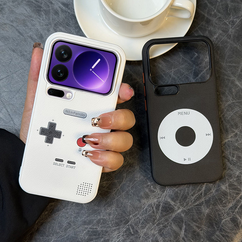 创意复古游戏手柄适用小米17promax手机壳皮纹小米17保护套全包防摔个性男女小米17pro播放按键
