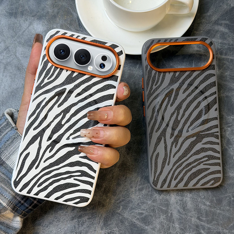 高级黑白斑马纹适用荣耀500手机壳皮纹荣耀500pro保护套全包防摔高档磁吸500PRO硅胶软边防摔个性创意