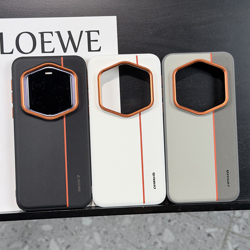 高级拼色适用荣耀magic7RSR保时捷手机壳皮纹magic8保护套全包防摔软边防摔magic7pro高档橙色金属镜头