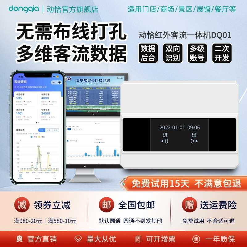 免布线丨动恰红外客流计数器人流量人数统计系统展馆商场门店DQ01