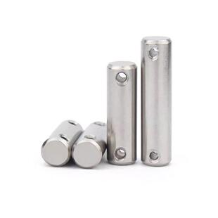 304不锈钢GB880双头带孔圆柱销销轴定位销插销销钉M3M4M5M6M810