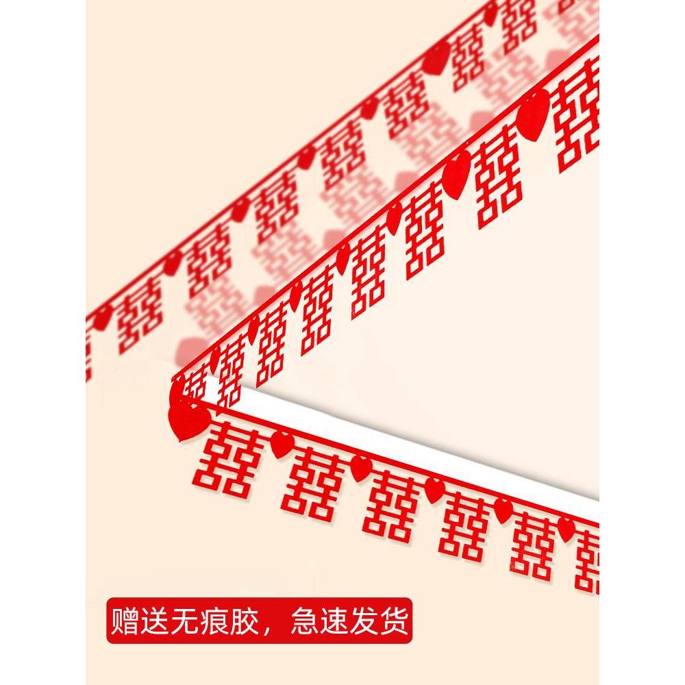 门框房子外面主卧门装饰结婚门楣农村大门入户门新娘闺房门布置