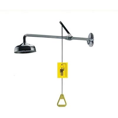 全304不锈钢接墙式紧急喷淋器 验厂冲淋 紧急冲淋器挂墙式