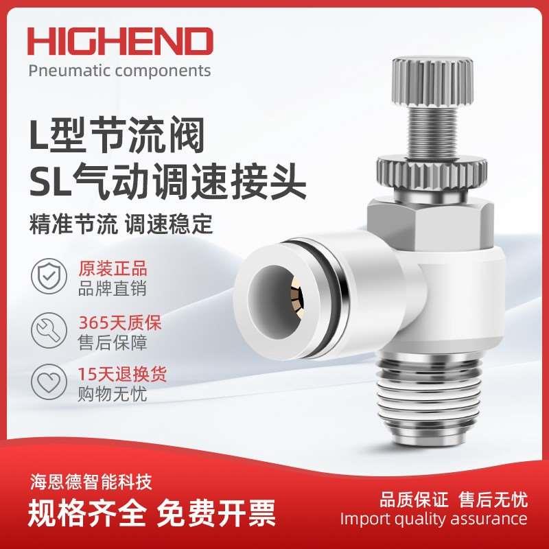 气动气管快速接头SL4/6/8/10/12-M5/01/02/03/04气缸可调速节流阀