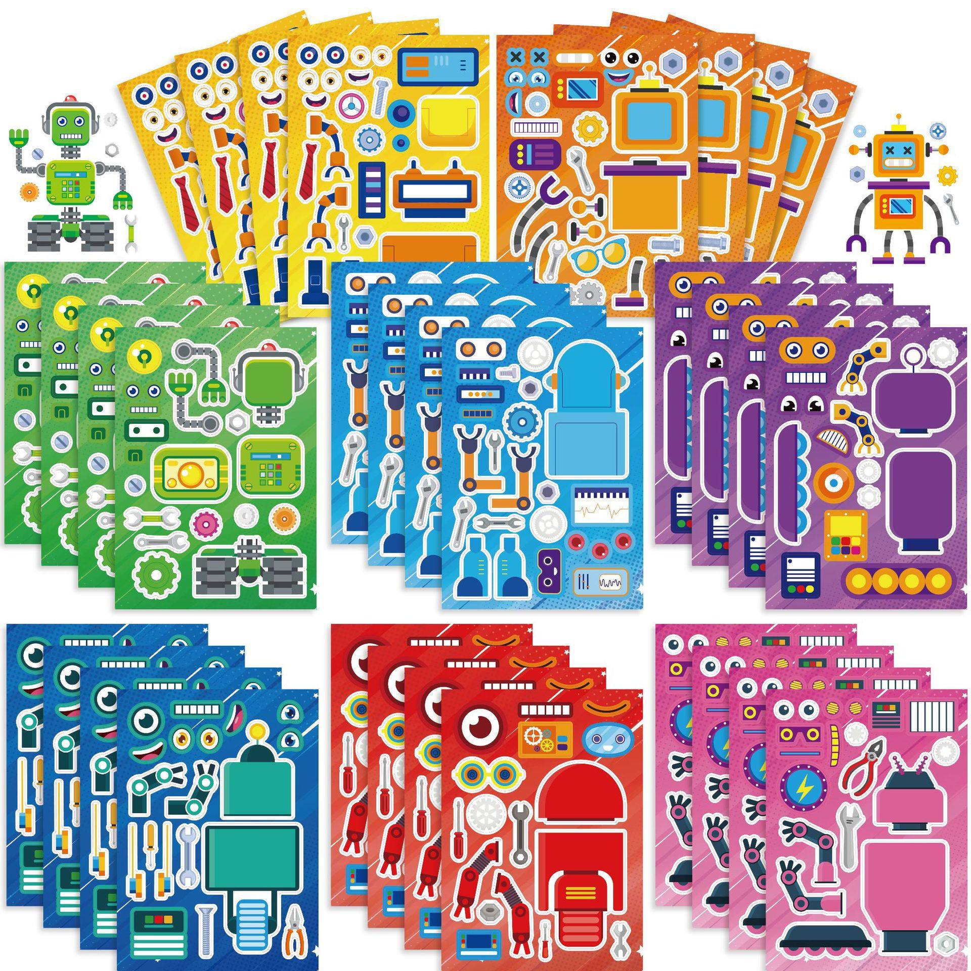 卡通机器人robot拼图贴纸防水图片
