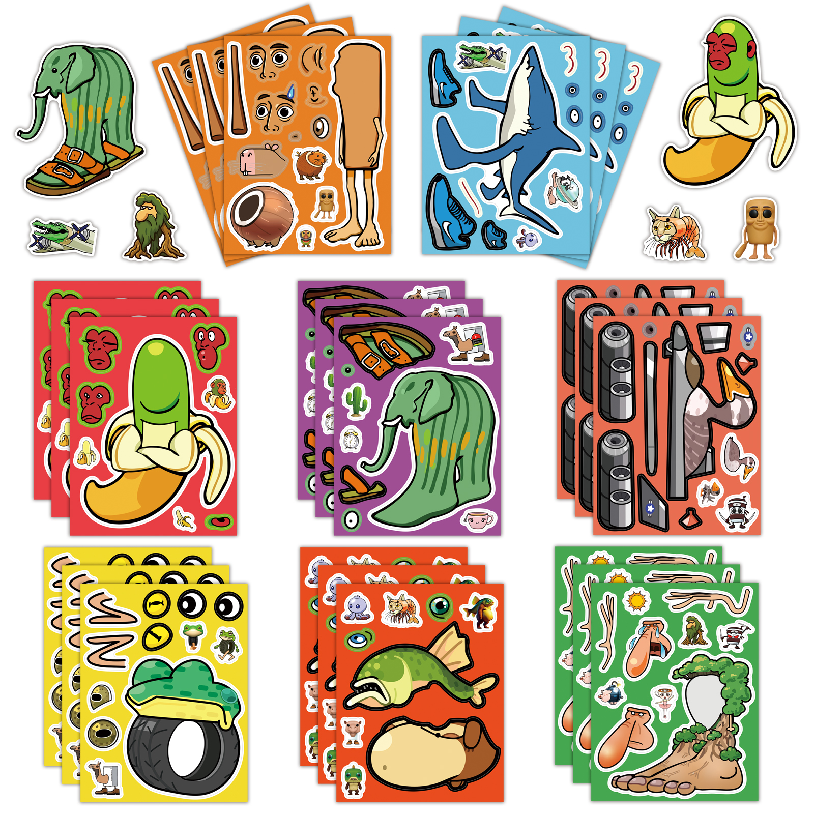 山海经木棍人鲨鱼拼图贴纸