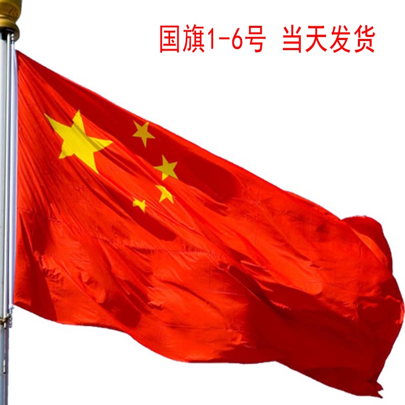 一号二号三号四号五号旗子国旗红旗五星中国户外旗大号团旗道具装饰定制定做纳米党旗防水标准手持带杆旗帜图片