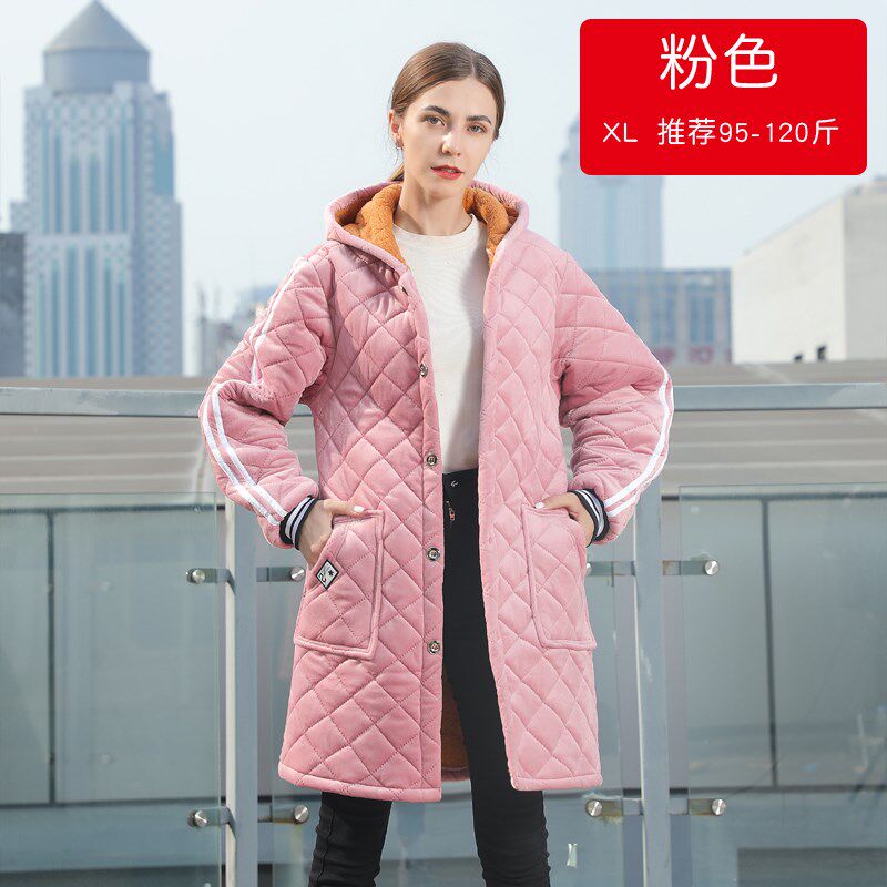 三层加厚夹棉罩衣特厚加绒女厨房炒菜烧饭穿的秋冬季珊瑚绒工作i.