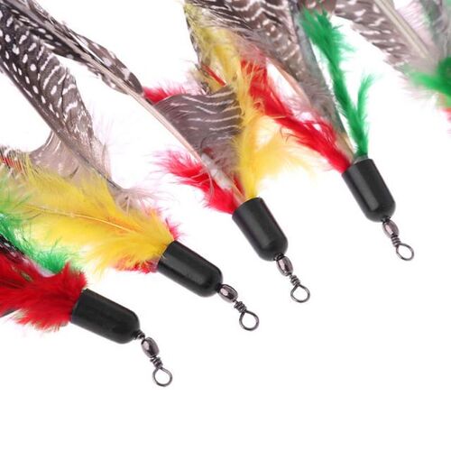 5PCS Handmade Natural Feather Toy Da Bird Refills Interactiv