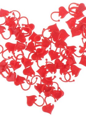 50pcs Heart Shaped Stitch Markers Plastic Knitting Crochet L